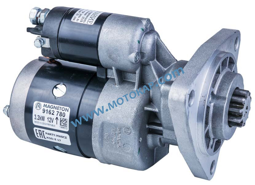 Стартер Magneton с редуктор 10 зъба 12V 3,2 kW дясно въртене за МТЗ, ММЗ, Булгар, Беларус, ГАЗ, ЛТЗ, ПАЗ, Pronar, ВТЗ, ХТЗ, Владимировец (Т25), Т16, Т40