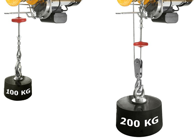 Електрическа въжена лебедка/телфер 100/200 кг 12,0/6,0 метра 230 V
