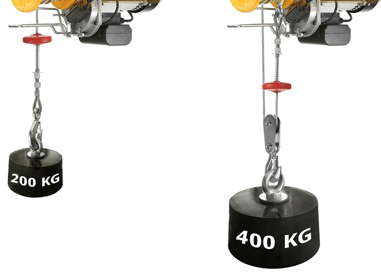 Електрическа въжена лебедка/телфер 200/400 кг 12,0/6,0 метра 230 V
